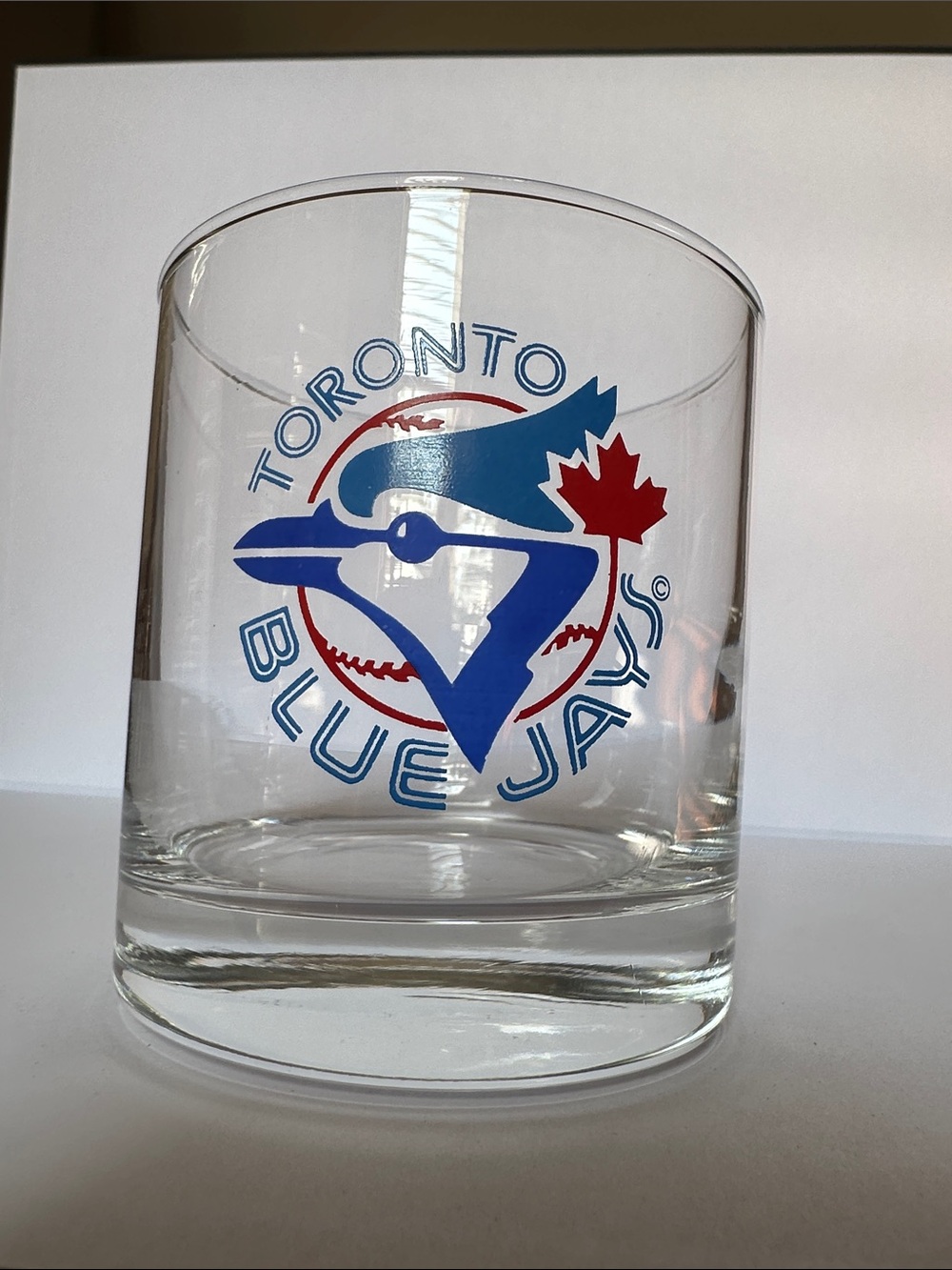 Toronto Blue Jays Glass Tumbler - Clear with Blue & Red Logo